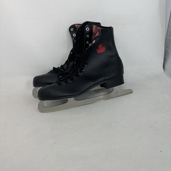 Other - Vintage Black Figure Skates w/ Canadian Maple Leaf Logo Size 11